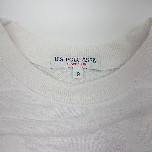 ◇ U.S. POLO ASSN. ユーエスポロアッスン ワンポイント刺繍 長袖 トレーナー サイズS ホワイト メンズ レディース E_画像3