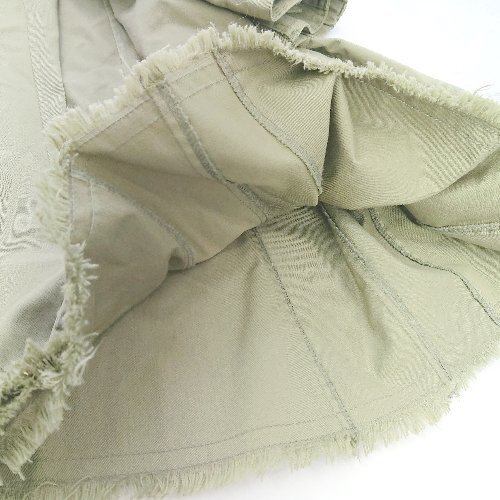 ◇ JEANASiS ジーナシス スナップボタン 裾フリンジ ロング丈 フレア スカート サイズF カーキ レディース E_画像6