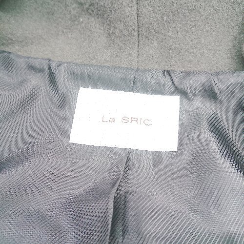 ◇ La SRIC ラスリック フーディ フロントファスナー ショート丈 長袖 コート サイズ38 ダークグレー レディース E_画像6