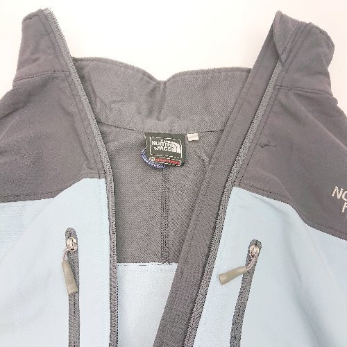 ◇ THE NORTH FACE ザ ノース フェイス ソフトシェル 長袖 ジャケット サイズL グレー ライトブルー レディース E_画像3