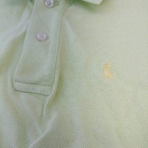 ◇ POLO RALPH LAUREN ポロ ラルフローレン THE SKINNY POLO 半袖 ポロシャツ サイズM ライトグリーン レディース E_画像3