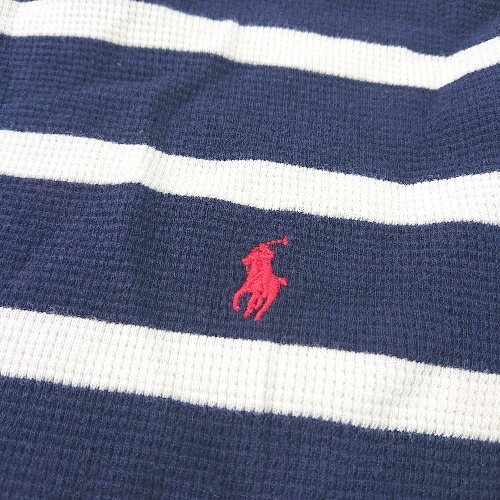 ◇ POLO RALPH LAUREN ポロ ラルフローレン ボーダー キッズ 長袖 ロングTシャツ サイズM ネイビー ホワイト レディース E_画像4