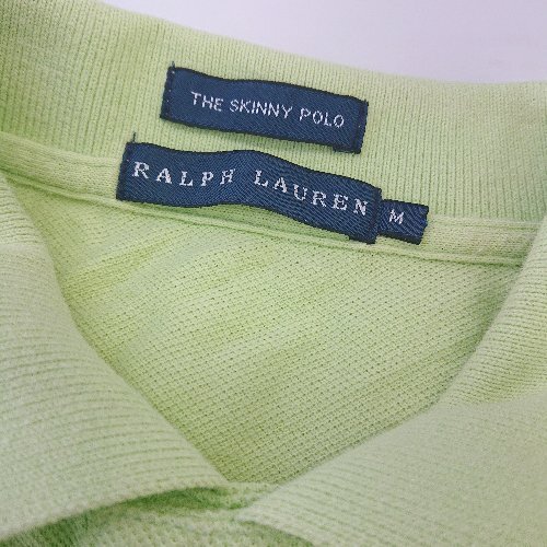 ◇ POLO RALPH LAUREN ポロ ラルフローレン THE SKINNY POLO 半袖 ポロシャツ サイズM ライトグリーン レディース E_画像4