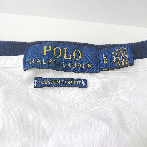 ◇ POLO RALPH LAUREN ポロ ラルフローレン アニマルプリント　クルーネック 半袖 Tシャツ サイズLG ホワイト レディース E_画像4