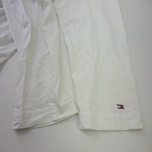◇ TOMMY HILFIGER トミー ヒルフィガー ブランドロゴ クルーネック 長袖 Tシャツ サイズL ホワイト メンズ E_画像3