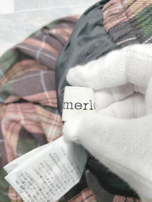 ◇ merlot メルロー ウエストゴム チェック ロング フレア スカート サイズF ピンク グリーン レディース P_画像3