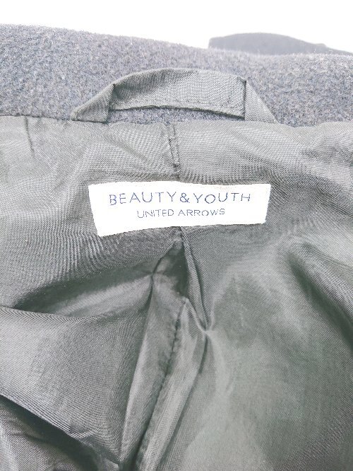 ◇ BEAUTY&YOUTH ビューティ&ユース UNITED ARROWS ウール 長袖 ロング コート サイズＭ ブラック メンズ P_画像3