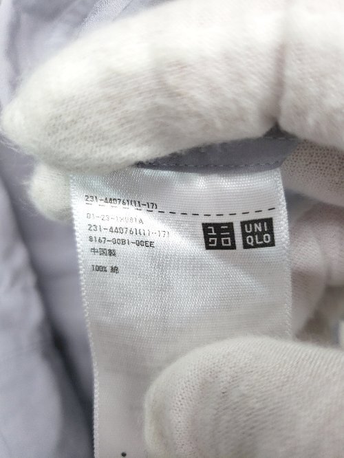 ◇ UNIQLO ユニクロ 無地 シンプル 長袖 シャツ ブラウス サイズM グレー系 レディース P_画像4