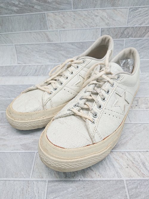 ◇ converse コンバース ALL STAR オールスター ONE STAR スニーカー シューズ サイズ8 オフホワイト系 メンズ P_画像1