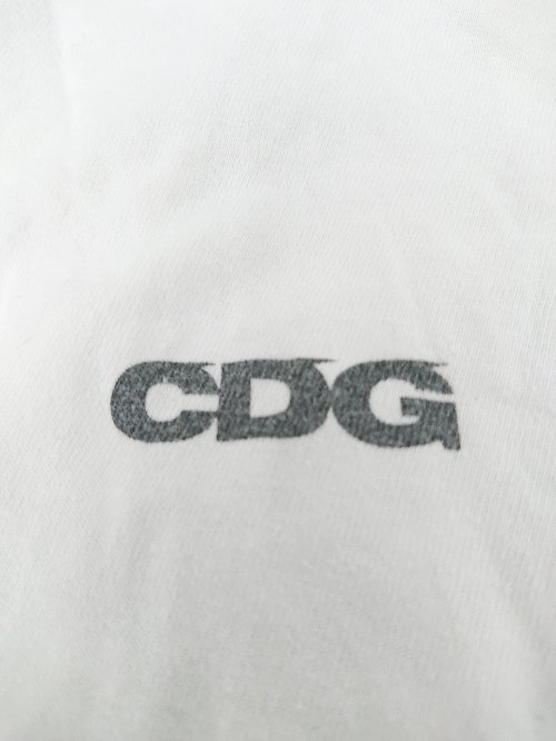 ◇ CDG COMME des GARCONS コムデギャルソン ワンポイント コットン100% 長袖 Ｔシャツ サイズL ホワイト メンズ P_画像5