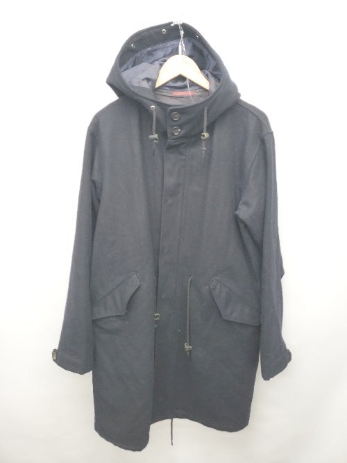 ◇ PS Paul Smith ポールスミス ジップアップ フード ロング ウール混 長袖 コート サイズL2 ブラック メンズ P_画像1