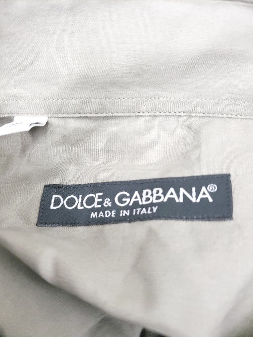 ◇ Dolce&Gabbana ドルチェ＆ガッバーナ ステンカラー フロントボタン シンプル 長袖 シャツ サイズ40 グレー メンズ P_画像3