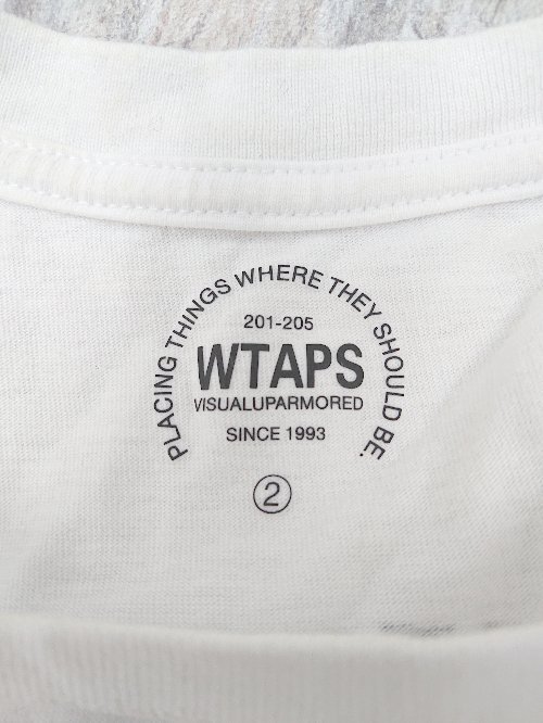 ◇ WTAPS ダブルタップス バックプリント コットン100% 半袖 Ｔシャツ サイズ2 ホワイト メンズ P_画像3