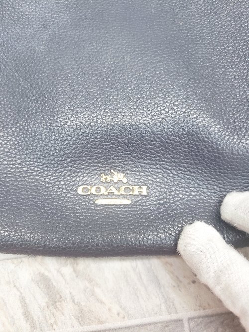 ◇ ◎ COACH コーチ 56819 2WAY キレイめ トート ショルダーバッグ ネイビー系 レディース P_画像3