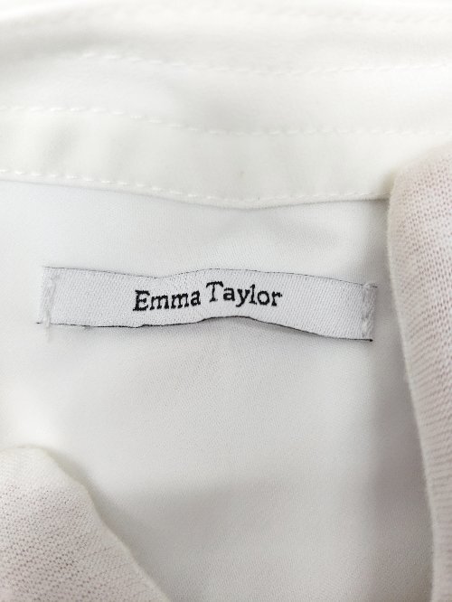 ◇ Emma Taylor エマテイラー キーネック 装飾パール フレンチスリーブ カットソー サイズF ホワイト レディース P_画像3