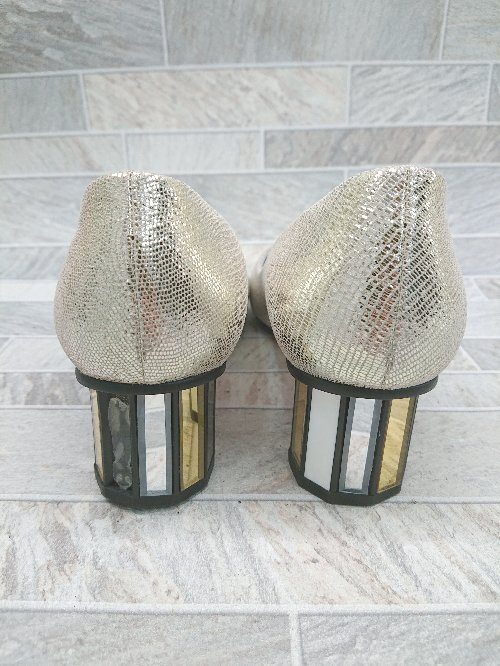 * MANAmana stylish feeling of luxury heel pumps size 38 silver group lady's P