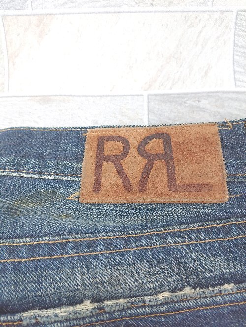 ◇ RRL ダブルアールエル USA製 ダメージ加工 デニム ジーンズ パンツ サイズ32×32 ネイビー系 メンズ P_画像5