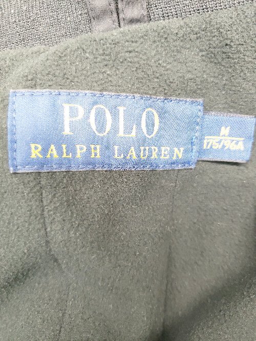 ◇ POLO RALPH LAUREN ポロ ラルフローレン 刺繍ロゴ 秋冬 長袖 ブルゾン ジャンパー サイズM ブラック メンズ P_画像3