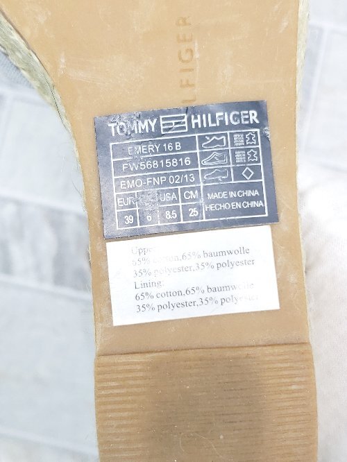 ◇ TOMMY HILFIGER トミーヒルフィガー カジュアル ヒール パンプス サイズ25.0cm グレー ブラウン レディース P_画像6
