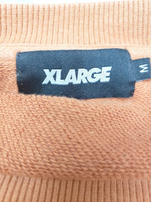 ◇ XLARGE エクストララージ アーチロゴ スウェット プルオーバ カジュアル 長袖 トレーナー サイズM オレンジ系 メンズ P_画像3