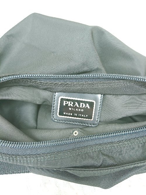 ◇ ◎ PRADA プラダ 三角ロゴ ナイロン ショルダー バッグ ブラック レディース メンズ P_画像3