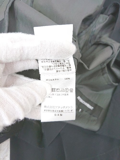 ◇ ATTACHMENT アタッチメント 薄汚れあり。シングル 2B 長袖 テーラードジャケット サイズ1 ブラック メンズ P_画像4