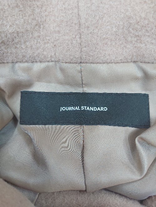 ◇ JOURNAL STANDARD ジャーナルスタンダード ロング フード ウール混 長袖 コート サイズS ベージュ レディース P_画像3