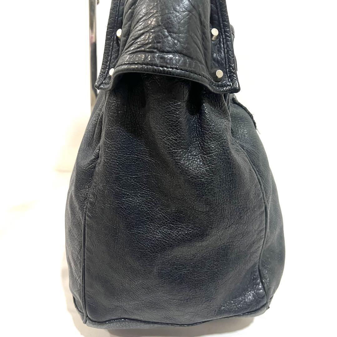 BALENCIAGA バレンシアガ ボストンバッグ ブリッジ トートバッグ ショルダーバッグ 2way ネイビー レザー ビジネス A4可 大容量_画像4