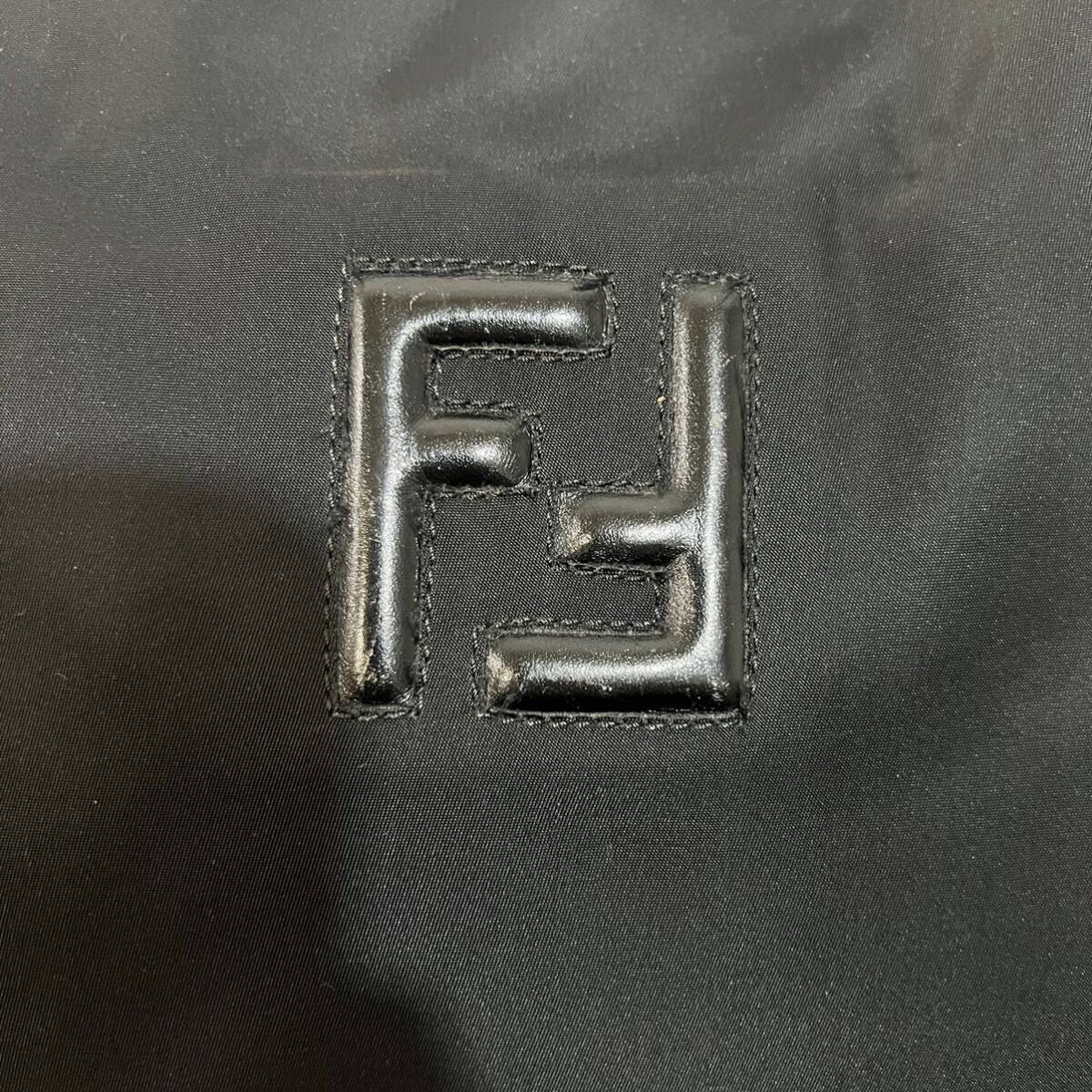 FENDI フェンディ ナイロン ホーボー ショルダーバッグ 軽量 エコバッグ FFロゴ ブラック_画像8