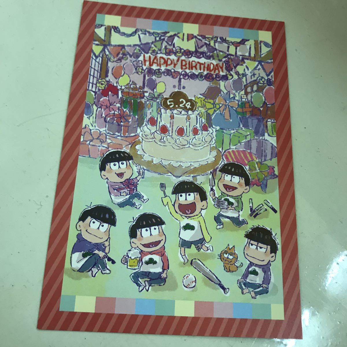 えいがのおそ松さん A3 グラフアート バースデーカード ポストカード 誕生日 おそ松 カラ松 チョロ松 一松 十四松 トド松 特典 非売品 限定_画像1