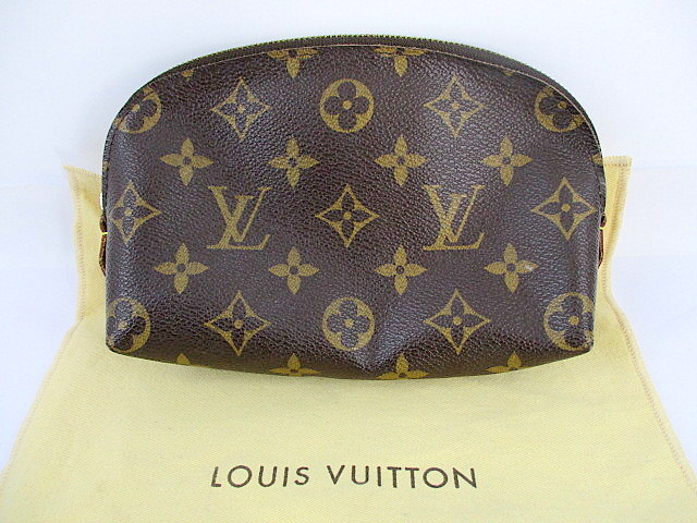 1円★ 良品 LOUIS VUITTON ルイ ヴィトン モノグラム ポシェット コスメティック PM M47515 ポーチ 化粧ポーチ ブラウン 保存袋 中古_画像1