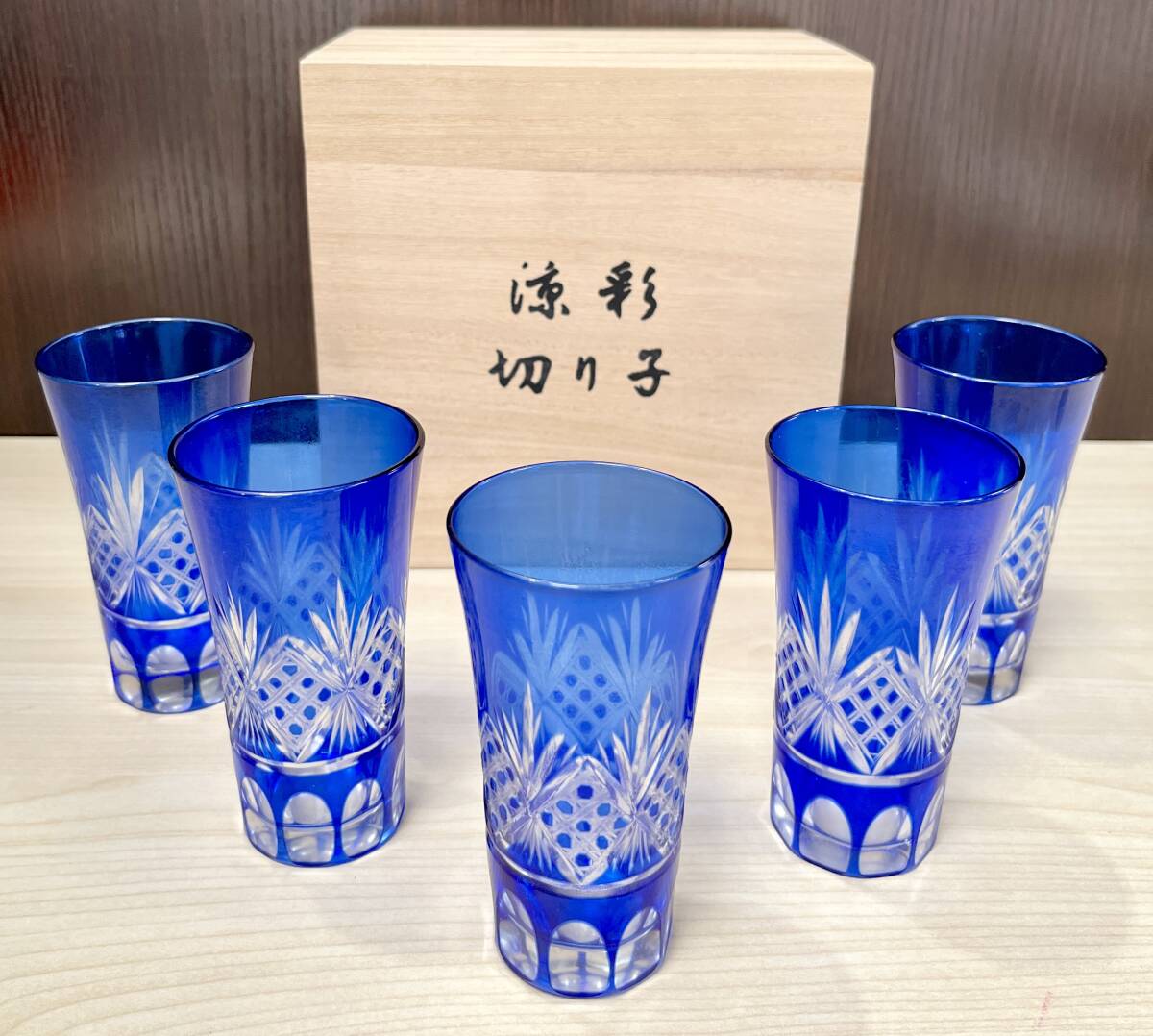 ..(HaY220) Japanese-style tableware Edo cut . glass .. cut .. cut glass secondhand goods 60 size 