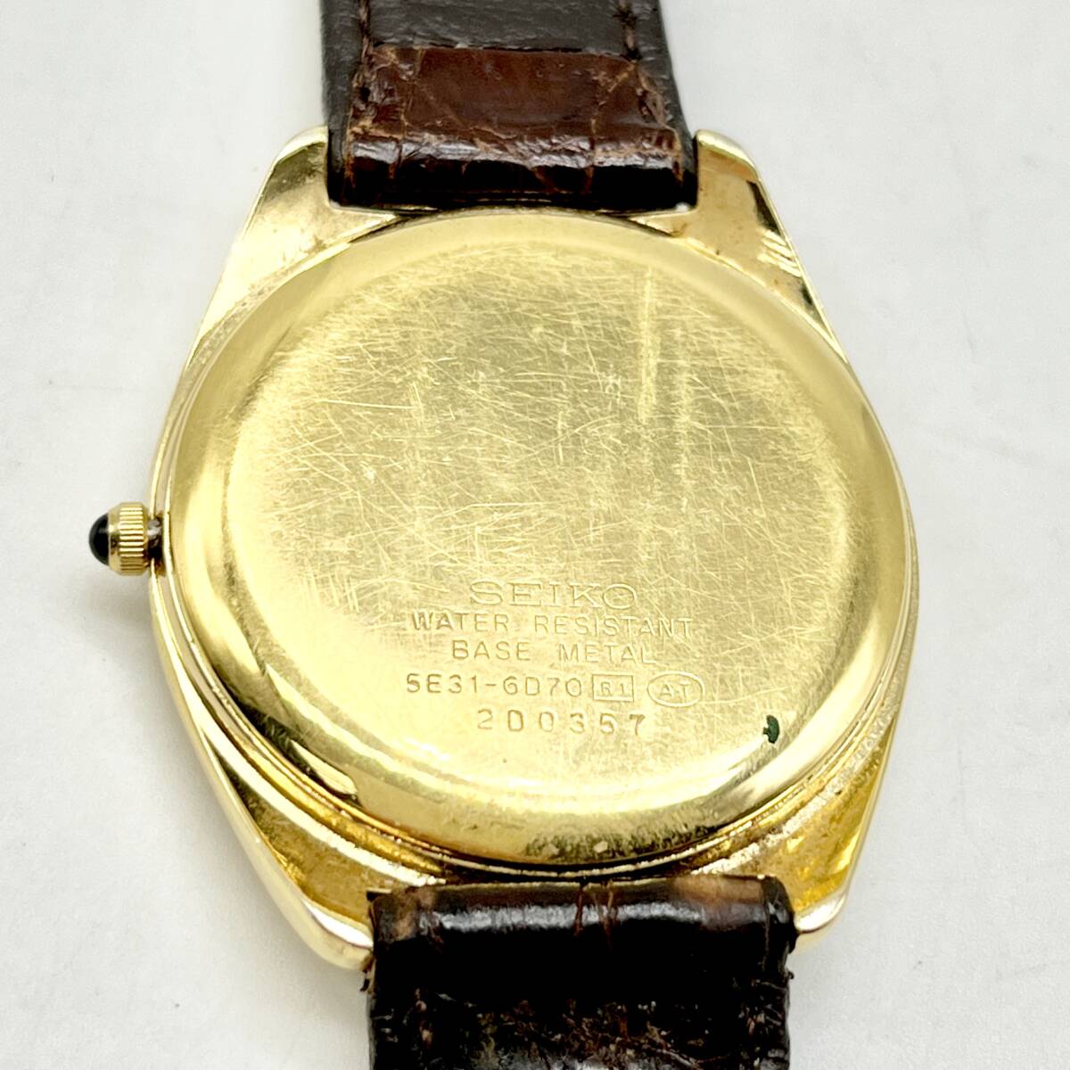 ..(PTY47) 1 иен старт! наручные часы SEIKO DOLCE Seiko Dolce 5E31-6D70 кварц неподвижный утиль compact размер 