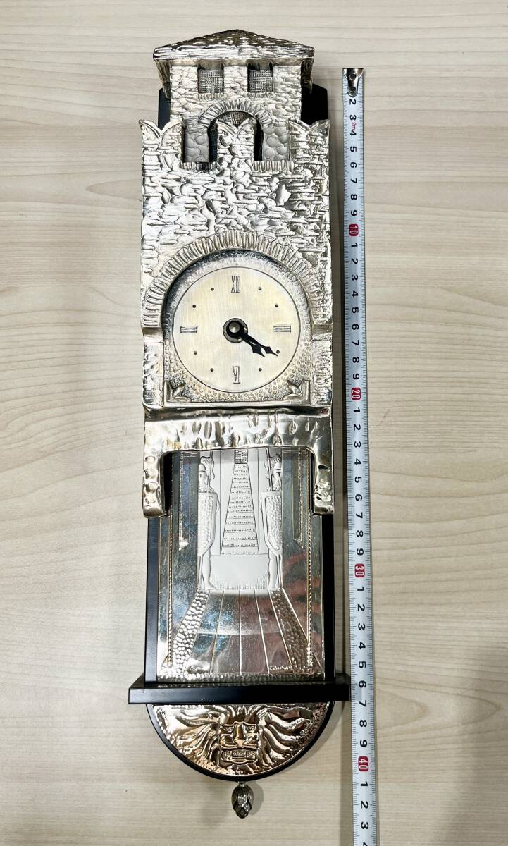 蘇さ(PTY44)　レア　美術品　ヴィンテージオブジェ　SV925 時計　ERMES OTTAVIANI　1945 イタリア　アンティーク　ジャンク品　100サイズ　_画像6