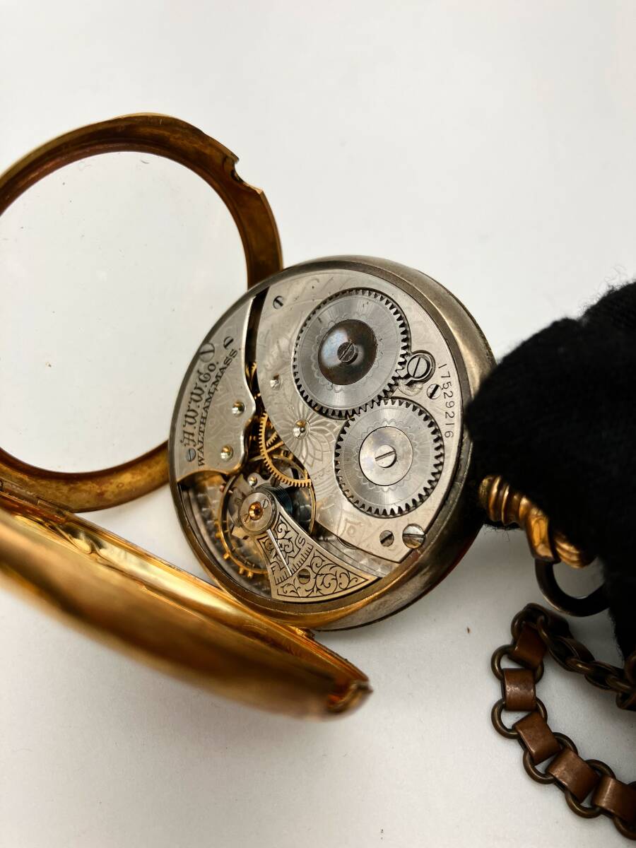 mi.[PMY66]1 иен старт!WALTHAM Waltham 18 золотой карманные часы 18K античный подлинная вещь коллекция товар compact размер 