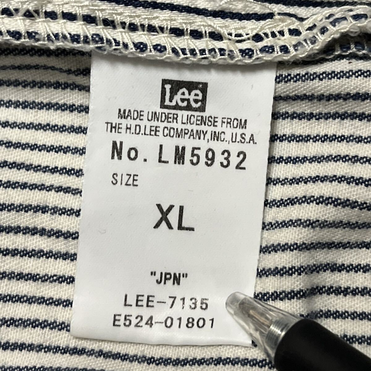 Lee リー LM5932 ベイカー イージー クロップドパンツ ヒッコリー XL 日本製の画像9