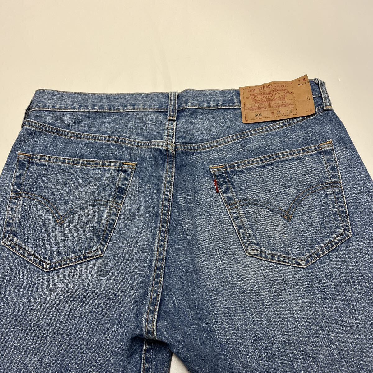 フィリピン製 Levi’s リーバイス 501 デニムハーフパンツ ジーンズ 501-01 W34 L14_画像4