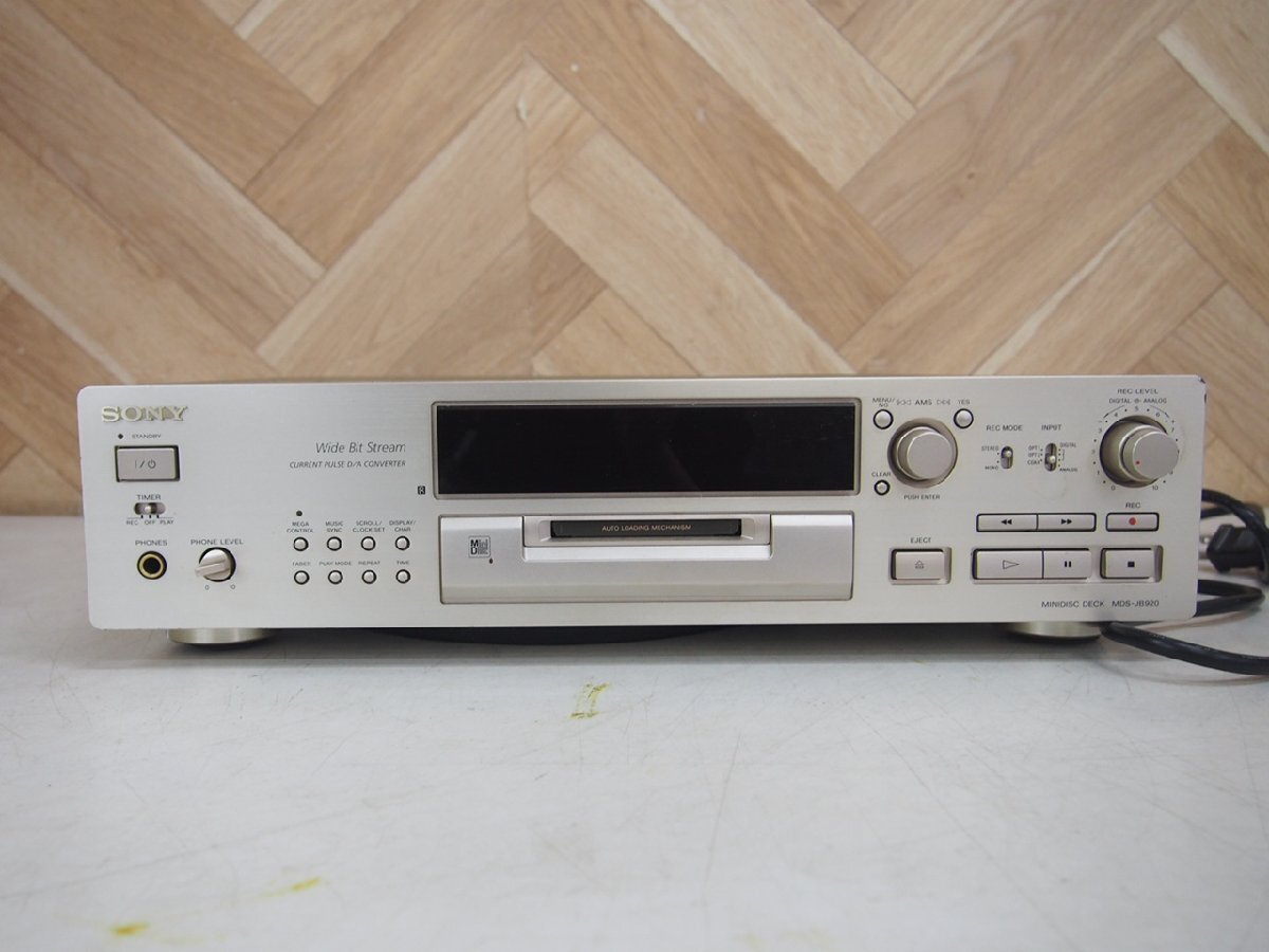 *[2K0508-3] SONY Sony MINIDISC DECK MD deck MDS-JB920 100V RM-D2M RM-D18M remote control attaching present condition goods 