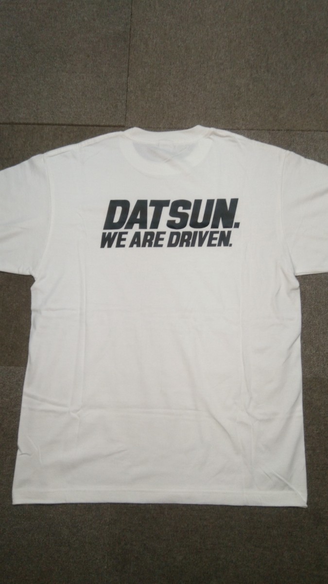 [生産終了] DATSUN. WE AER DRIVEN. Tシャツ ホワイト Lサイズ 未使用新品_背面です。