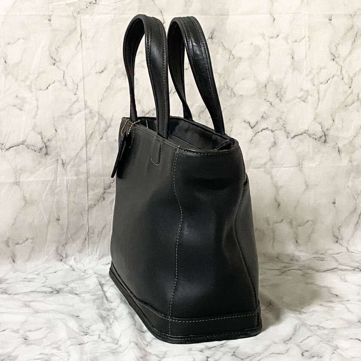 1 jpy [ beautiful goods | postage nationwide equal the lowest price ] Old Coach COACH* handbag handbag Vintage leather plain simple black group charm attaching 