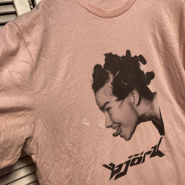 AGDG 1スタ ピンク バンド Tシャツ ビョーク bjork 女の子 90s 00s ビンテージ アメリカ 古着 ベール 卸 仕入れの画像2