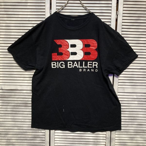 AGIN 1スタ 黒 Tシャツ BIG BALLER ３B レタリング - 90s 00s ビンテージ アメリカ 古着 ベール 卸 仕入れ_画像2