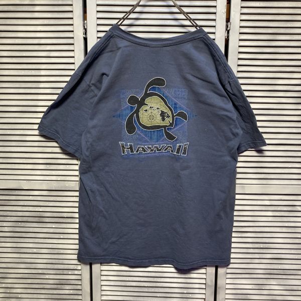 AGHM 1スタ 青 スーベニア Tシャツ ハワイ アロハ 亀 リゾート 90s 00s ビンテージ アメリカ 古着 ベール 卸 仕入れ_画像1