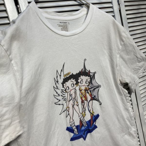 AGIM 1スタ 白 キャラ Tシャツ ベティ ベティブープ 天使 悪魔 - 90s 00s ビンテージ アメリカ 古着 ベール 卸 仕入れ_画像3