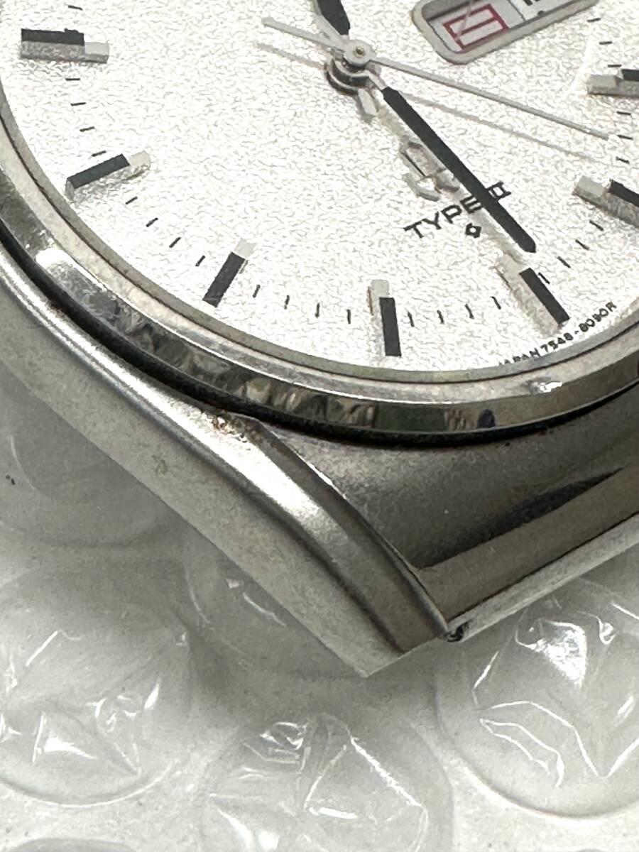 1円スタート!! SEIKO セイコー　クオーツ　7546-8080　タイプ2　デイデイト　シルバー　文字盤白　リューズ〇/テスター〇　現状品◆5-5_画像5