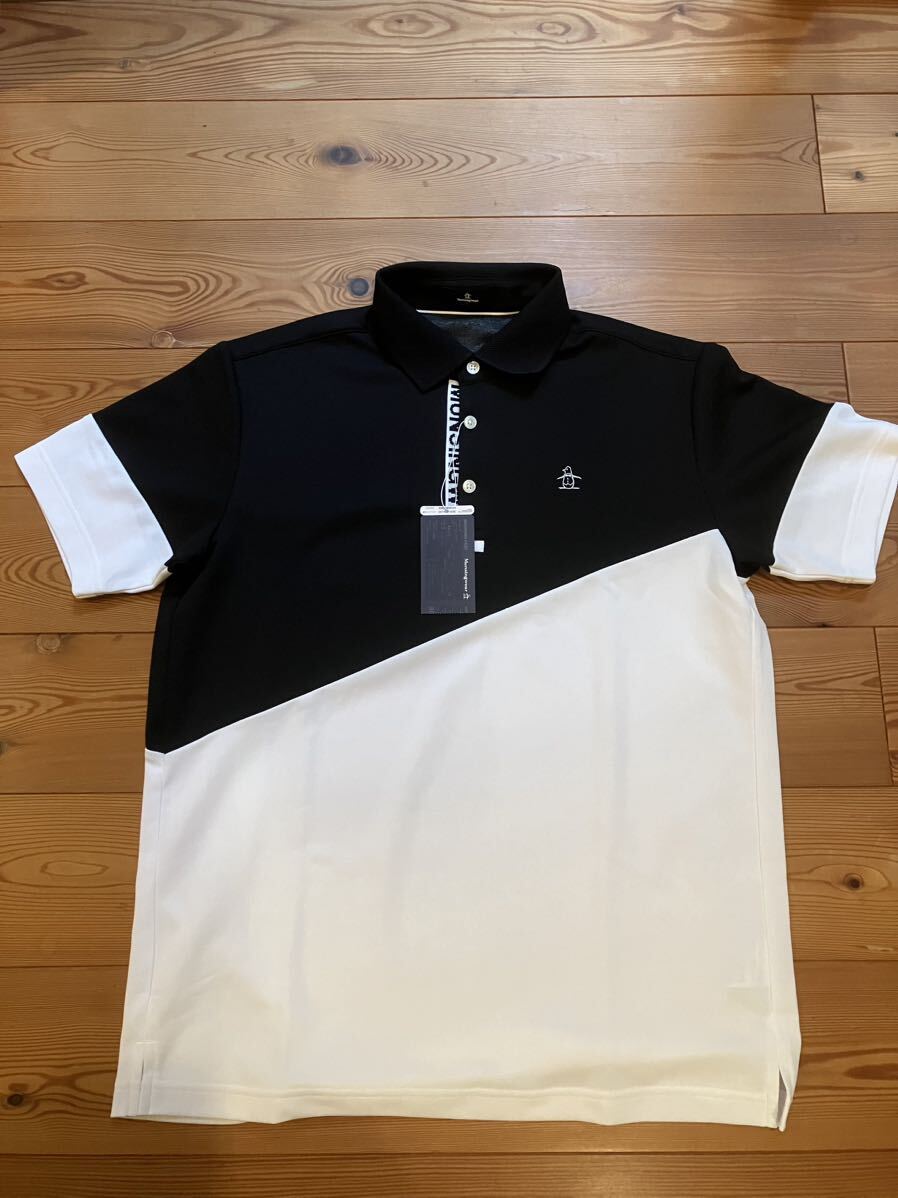  new goods Munsingwear wear polo-shirt white black white black L size 