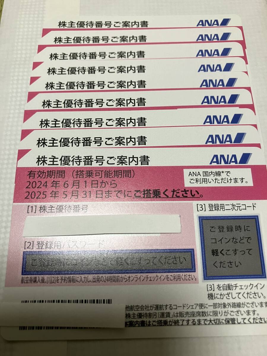 ANA株主優待券9枚　有効期限2025年5月31日まで　ANAグループ優待券１冊付　送料当方負担_画像1