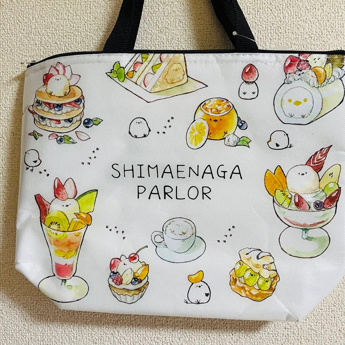 シマエナガ　ランチバッグ トートバッグ 保冷バッグ エコ お弁当袋 シマエナガパーラー　買い物　 保冷　夏　お弁当保冷　