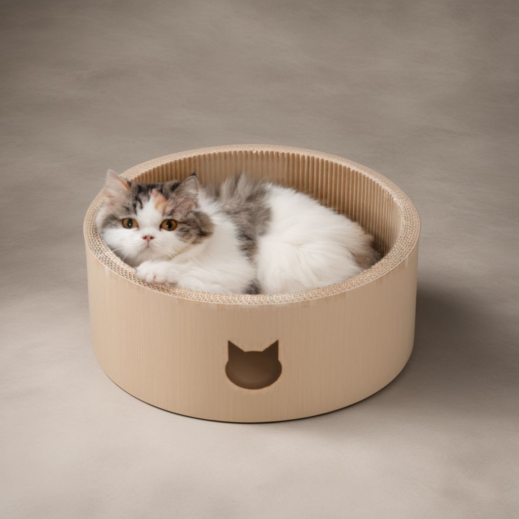 ☆丸まれる円形ベッド　爪とぎ　愛猫　天然素材　ベッド　Mサイズ