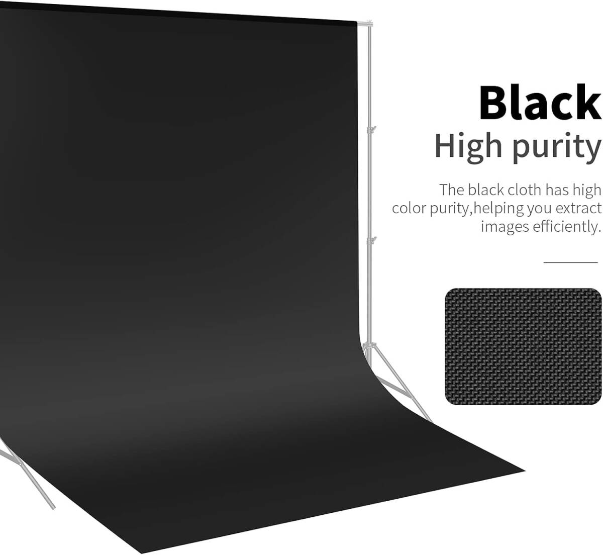 コンパクト 黒撮影用背景布 大型 2.8 x 4m 無地 ポリエスター素材 バッ